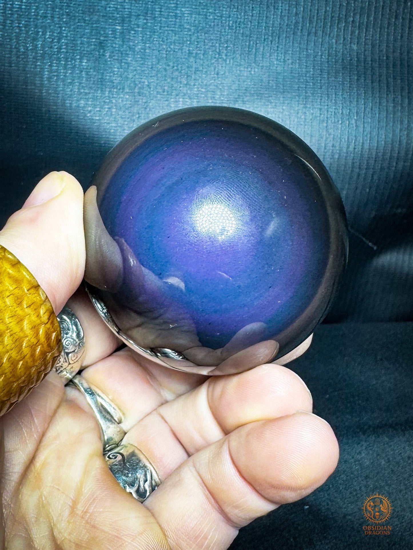 Sphère en obsidienne œil céleste exceptionnelle– Spécimen rare | obsidian dragons