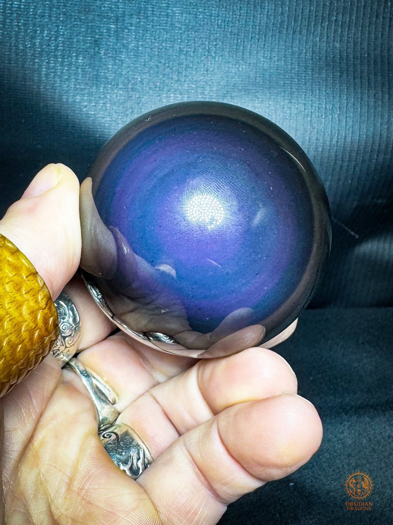 Sphère en obsidienne œil céleste exceptionnelle– Spécimen rare | obsidian dragons