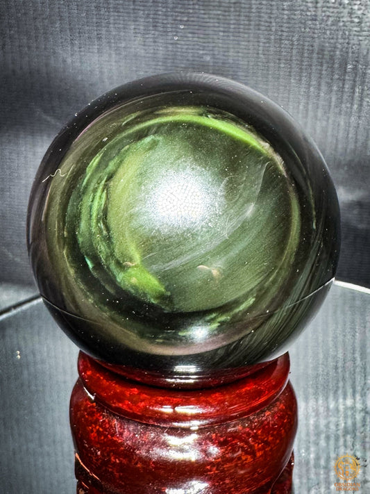 Sphère en obsidienne œil céleste naturelle– Diamètre 5,57 cm | obsidian dragons