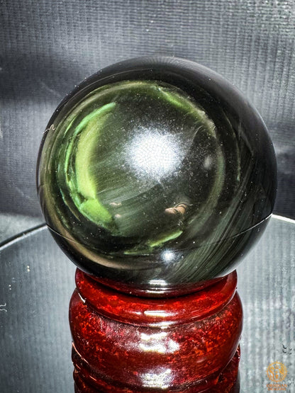 Sphère en obsidienne œil céleste naturelle– Diamètre 5,57 cm | obsidian dragons
