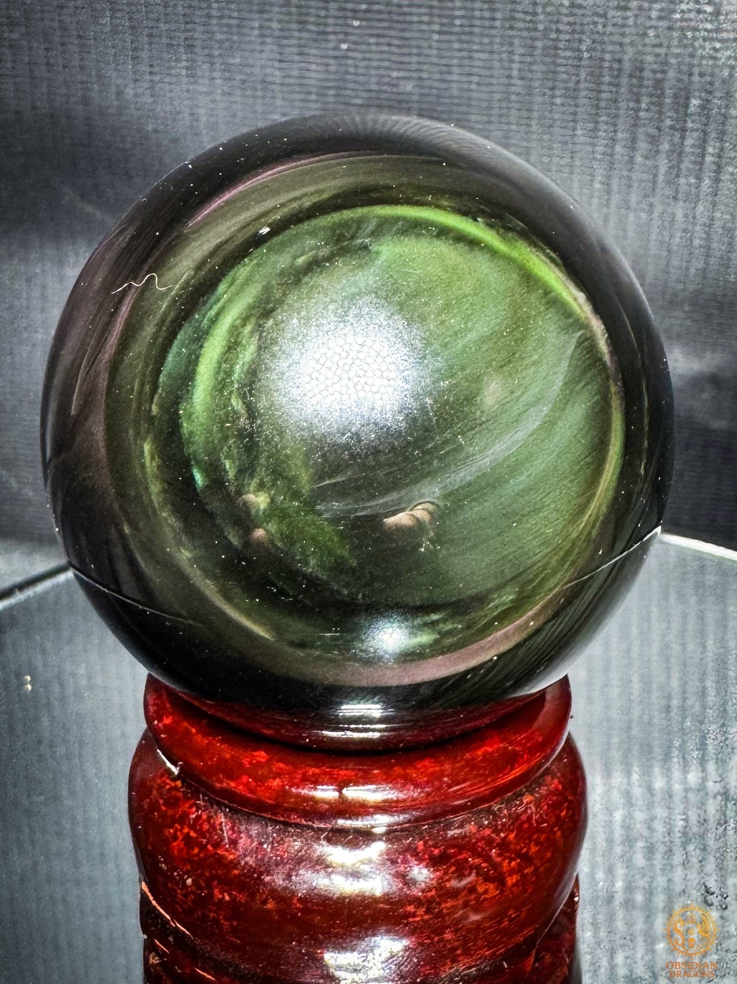 Sphère en obsidienne œil céleste naturelle– Diamètre 5,57 cm | obsidian dragons