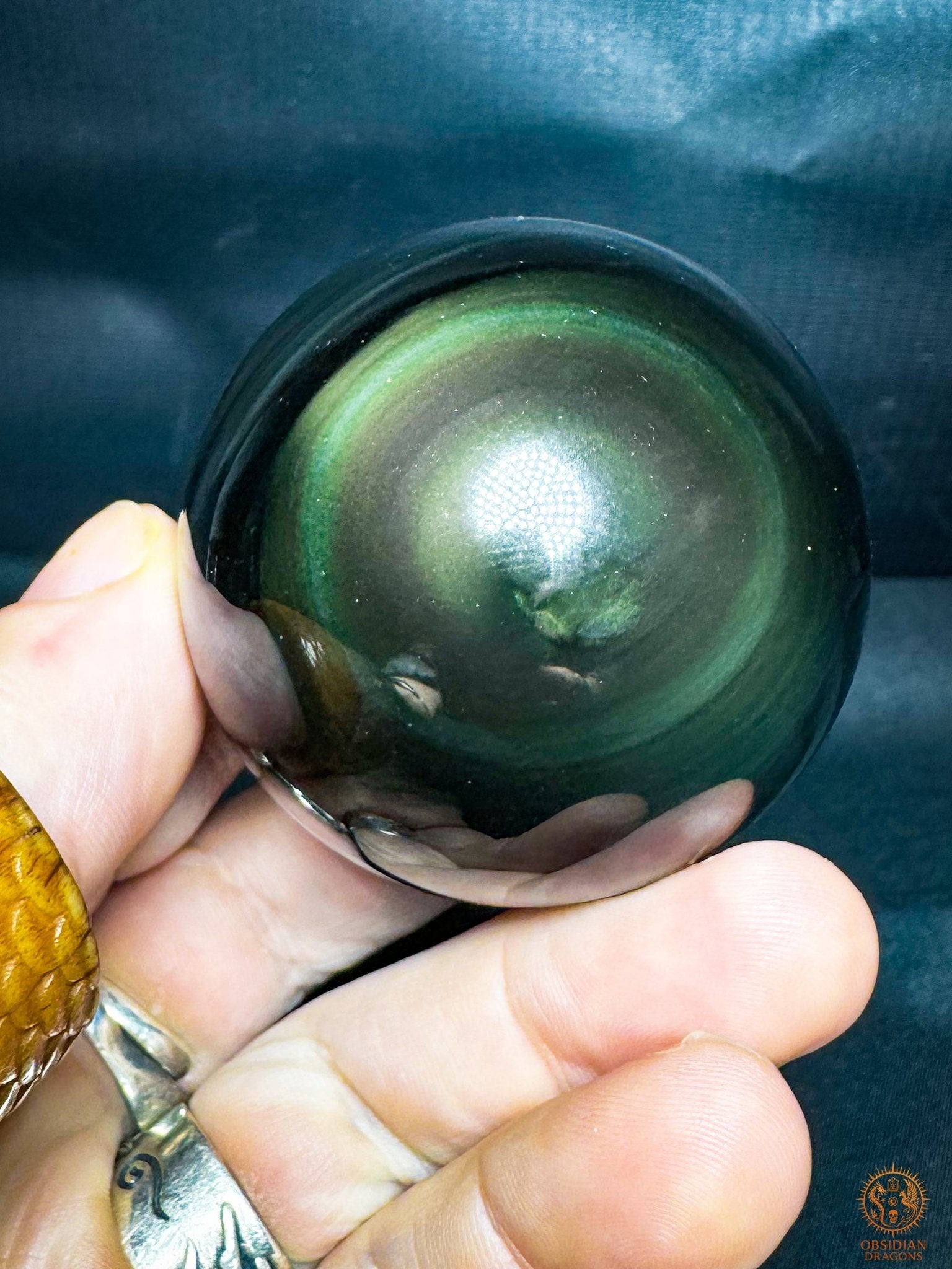 Sphère en obsidienne œil céleste naturelle– Diamètre 5,57 cm | obsidian dragons