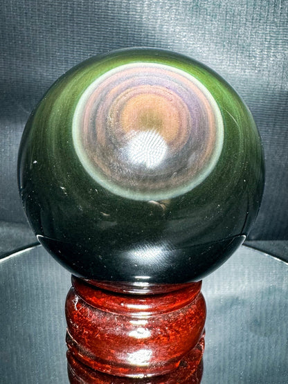 Sphère en obsidienne œil céleste rare – Double lecture optique | obsidian dragons