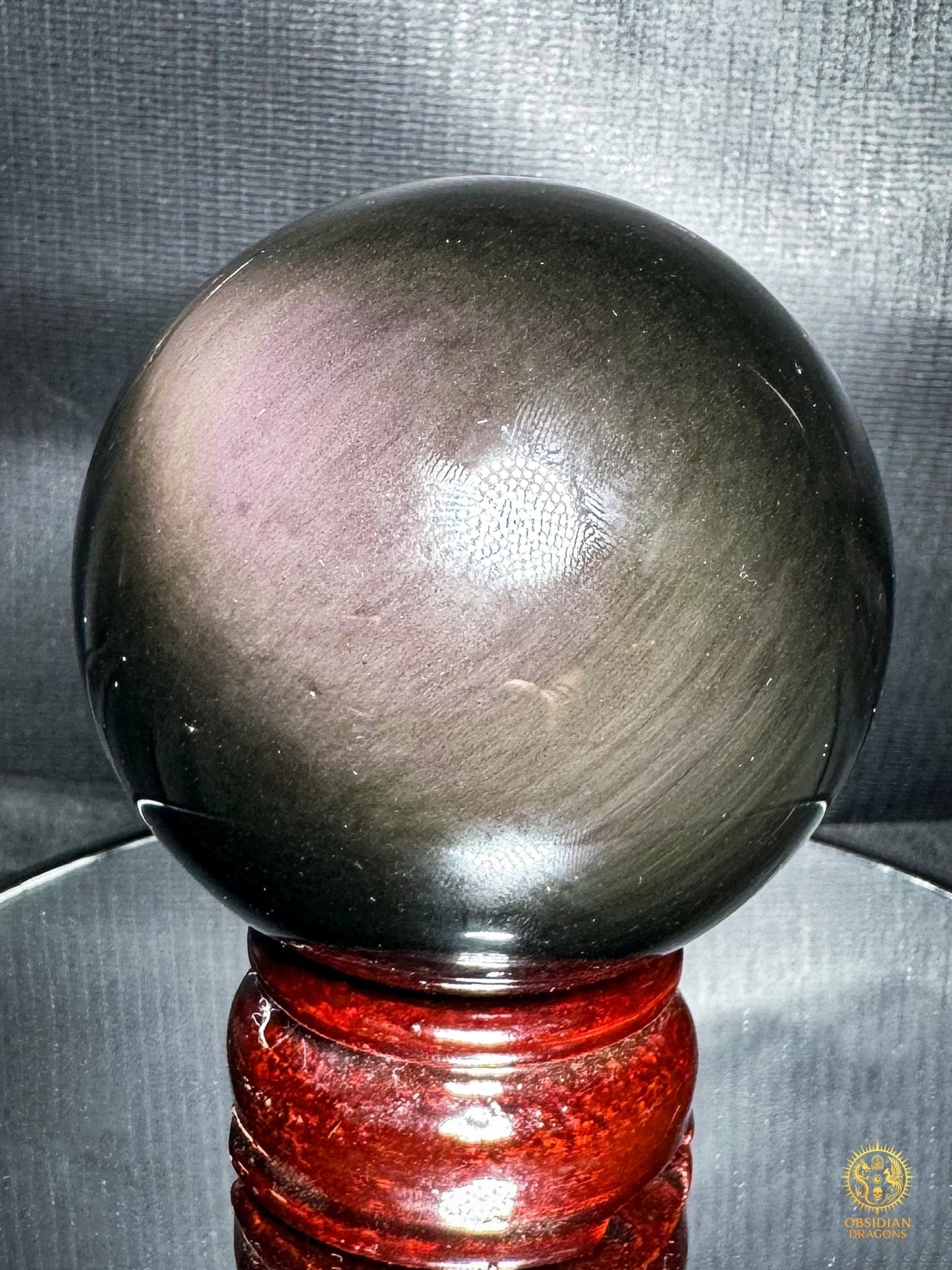 Sphère en obsidienne œil céleste rare – Double lecture optique | obsidian dragons
