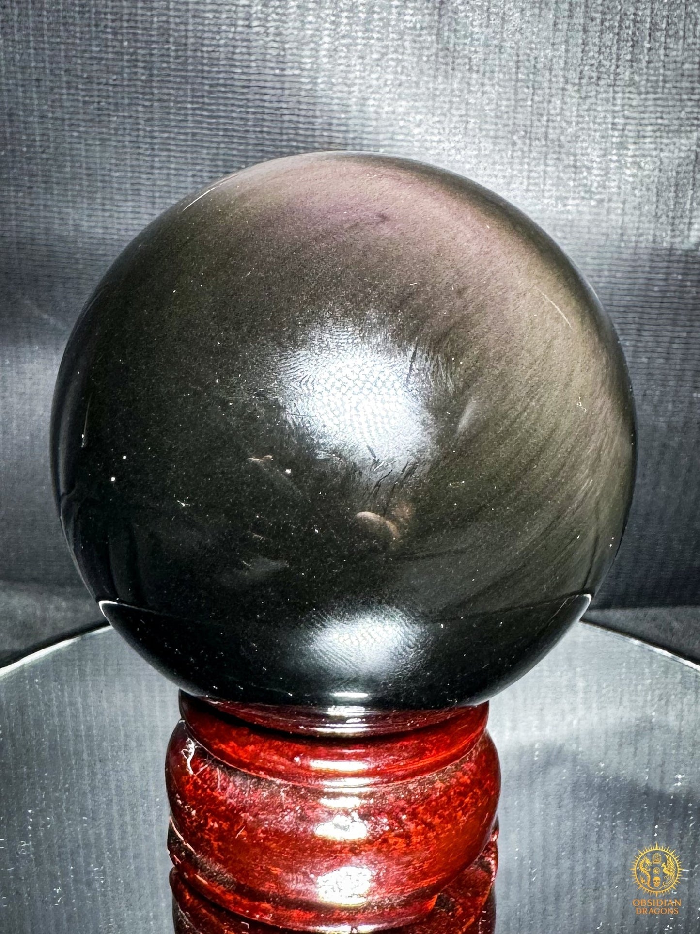 Sphère en obsidienne œil céleste rare – Double lecture optique