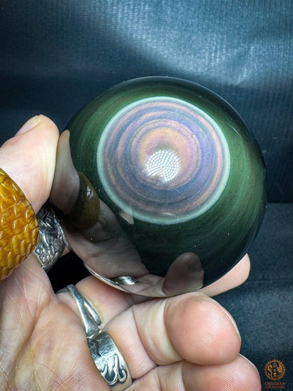 Sphère en obsidienne œil céleste rare – Double lecture optique | obsidian dragons