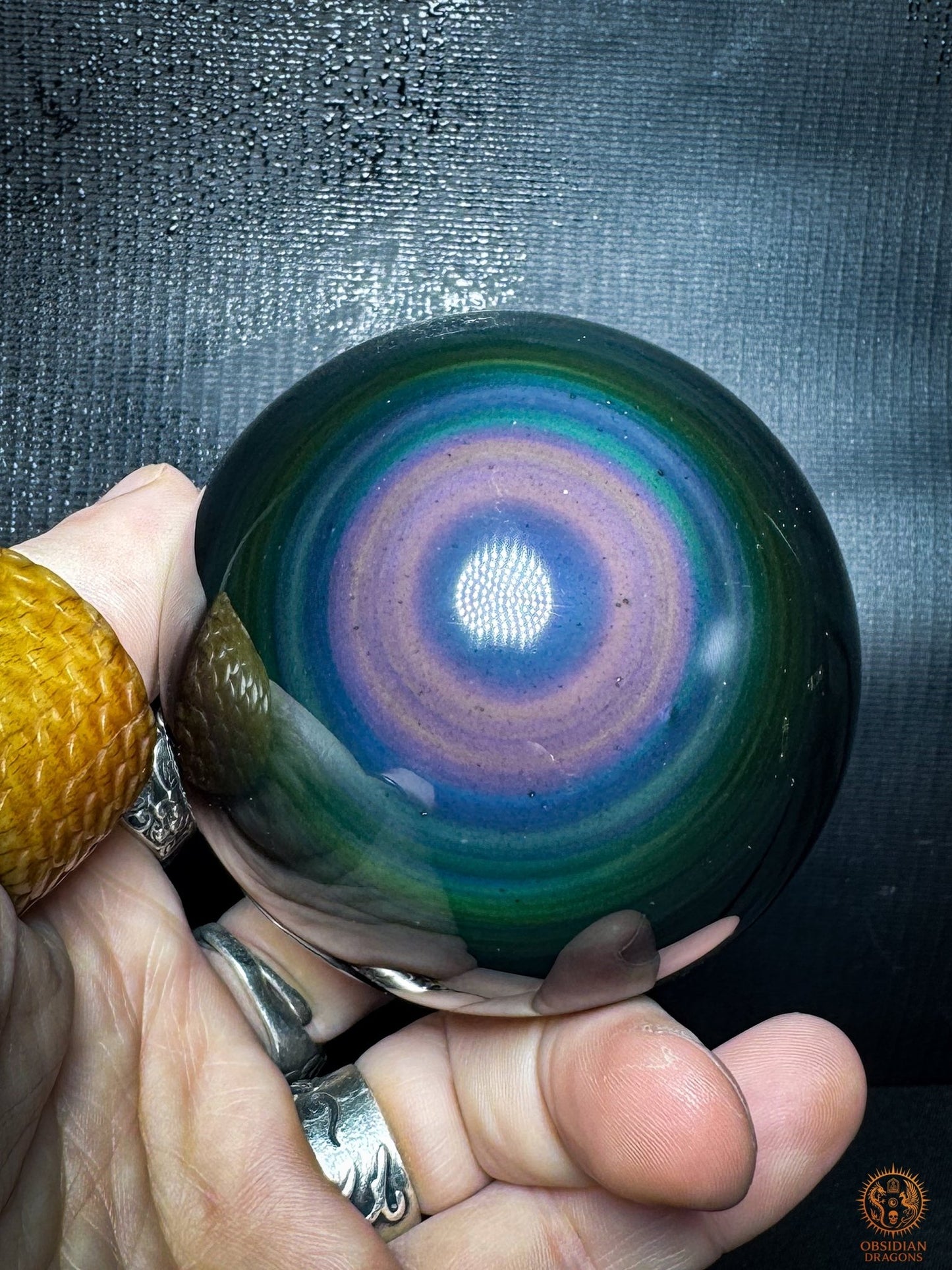 Sphère en obsidienne œil céleste rare – Qualité collection | obsidian dragons