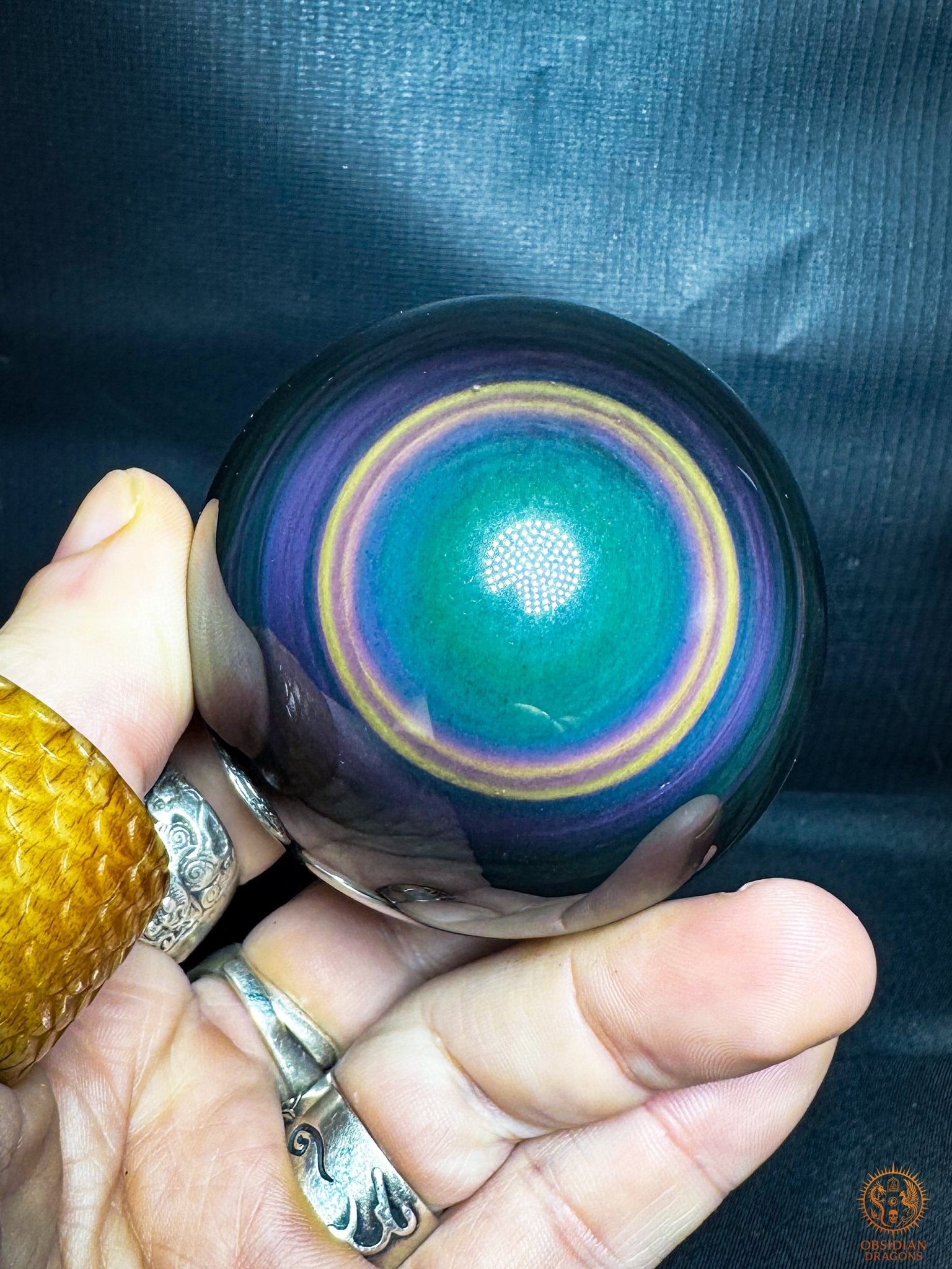 Sphère en obsidienne œil céleste rare - Qualité premium | obsidian dragons