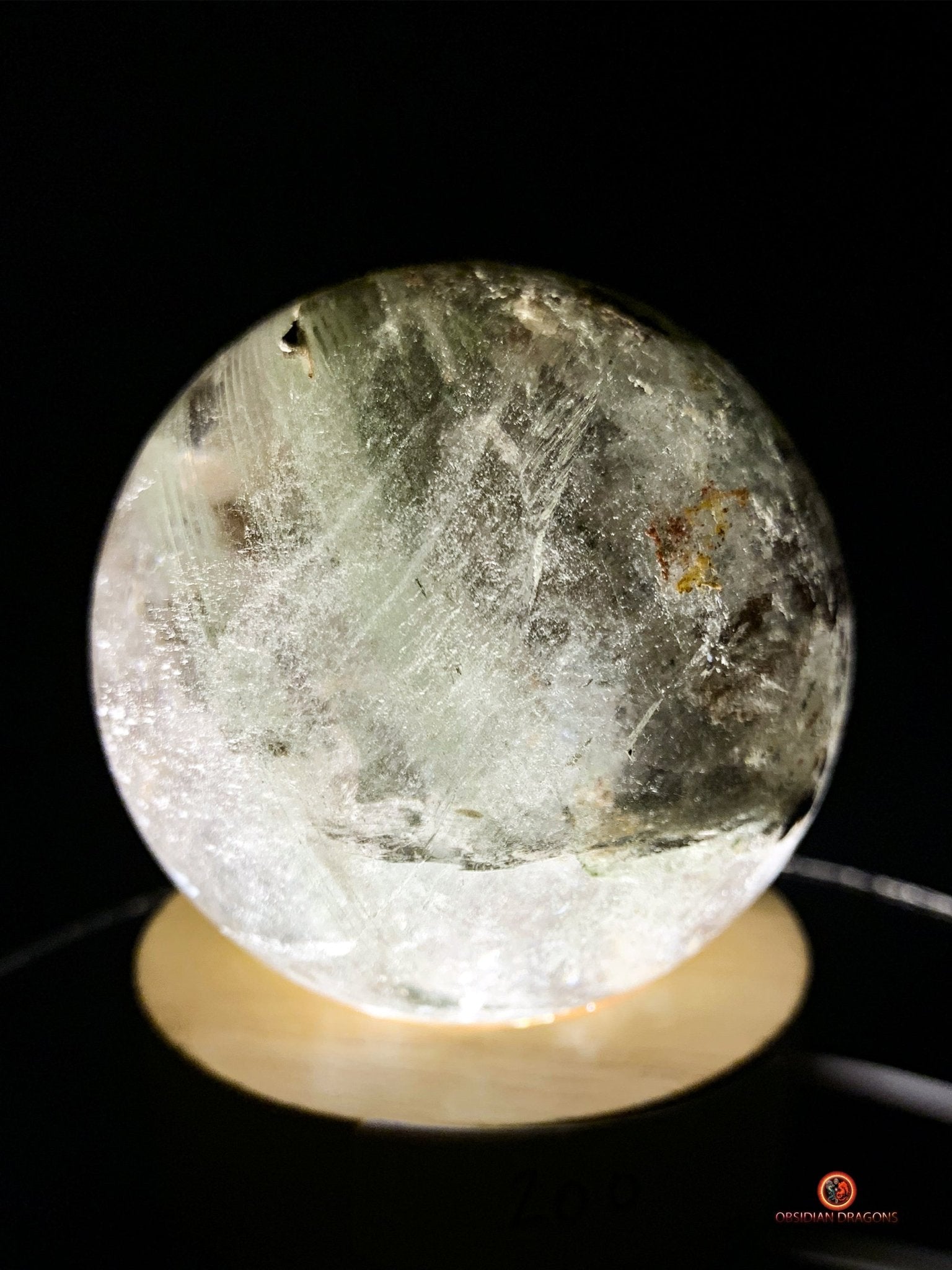 Sphère en Quartz Chlorite - boule de cristal - cristal naturel | obsidian dragons