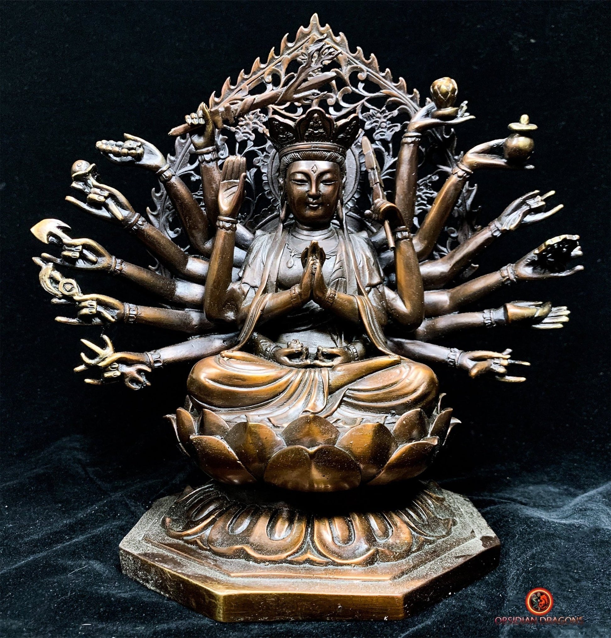 statue de Chenrezig à 1000 Bras en Bronze - Compassion Ultime | obsidian dragons