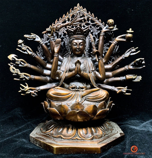 statue de Chenrezig à 1000 Bras en Bronze - Compassion Ultime | obsidian dragons