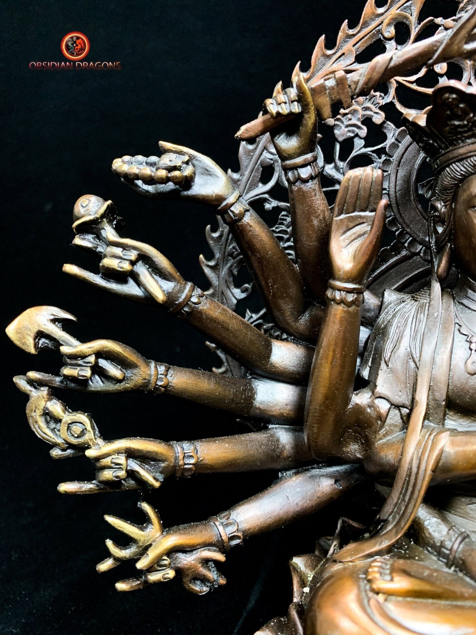 statue de Chenrezig à 1000 Bras en Bronze - Compassion Ultime | obsidian dragons