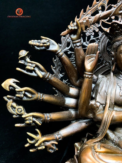 statue de Chenrezig à 1000 Bras en Bronze - Compassion Ultime | obsidian dragons
