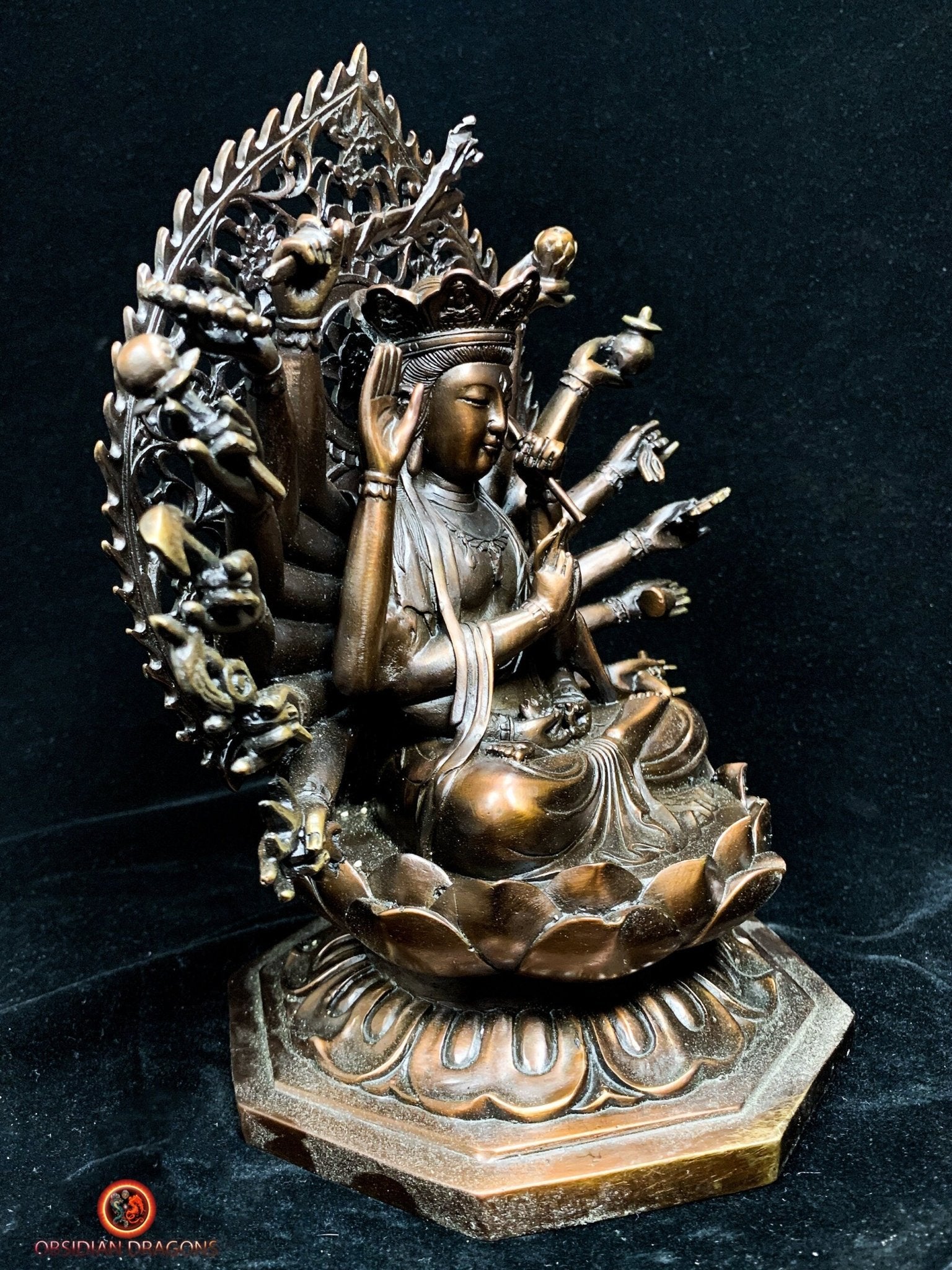 statue de Chenrezig à 1000 Bras en Bronze - Compassion Ultime | obsidian dragons