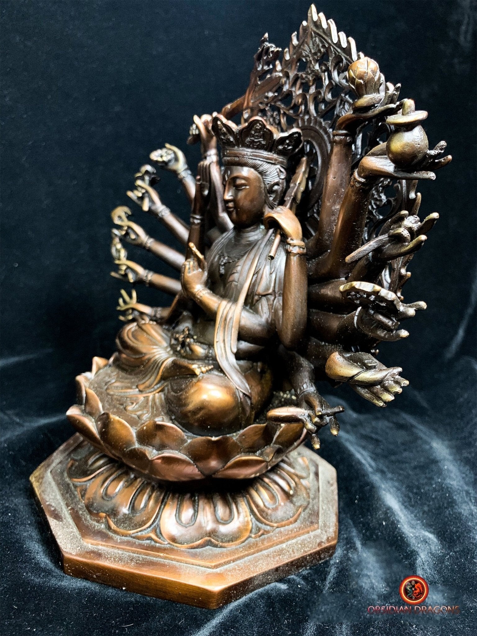 statue de Chenrezig à 1000 Bras en Bronze - Compassion Ultime | obsidian dragons