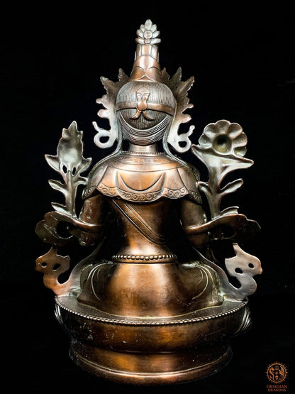 Statue de Tara Blanche en Bronze – Art Sacré Tibétain | obsidian dragons