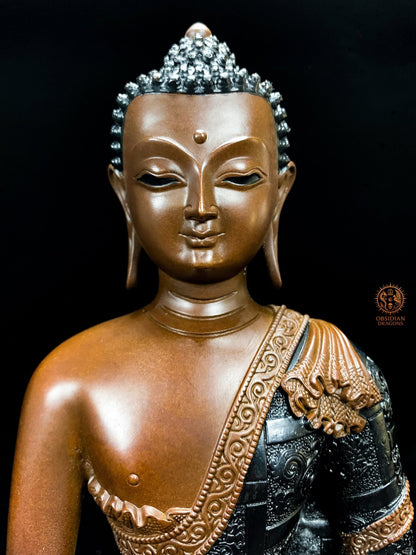 Statue du Bouddha Médecine en Bronze – Chef-d’Œuvre Tibétain | obsidian dragons