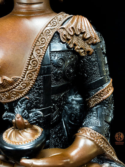 Statue du Bouddha Médecine en Bronze – Chef-d’Œuvre Tibétain | obsidian dragons