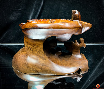 Statuette Bouddha Acala – Quartz Fumé – Rare et Unique