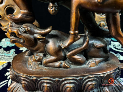 Statuette de Yamantaka en bronze - artisanat tibétain | obsidian dragons