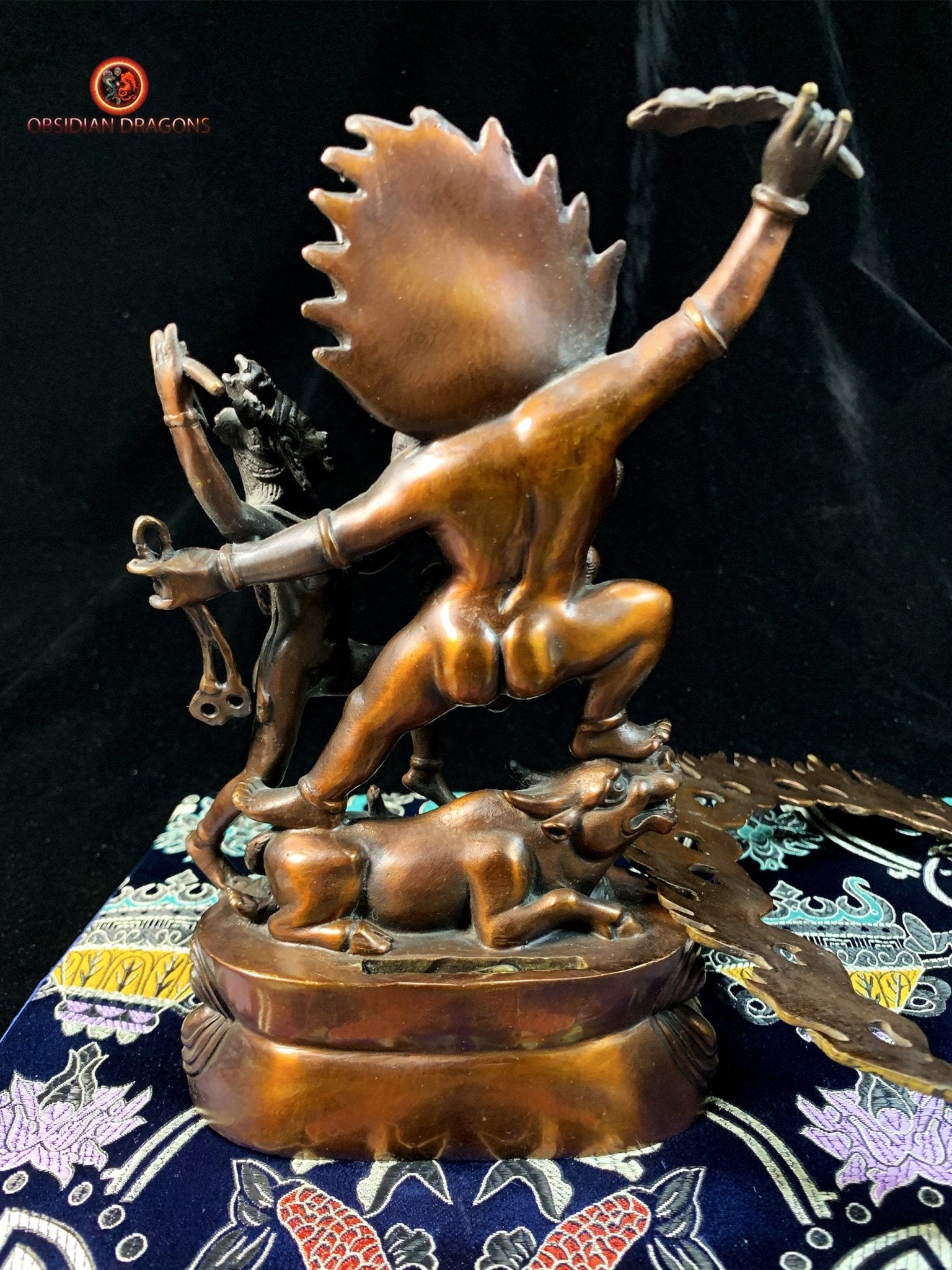 Statuette de Yamantaka en bronze - artisanat tibétain | obsidian dragons