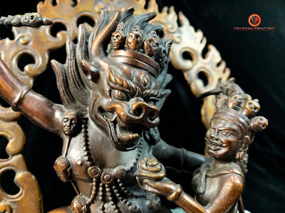 Statuette de Yamantaka en bronze - artisanat tibétain | obsidian dragons