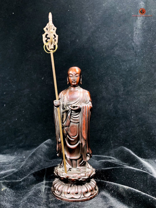 Statuette bouddhiste en bronze du bodhisattva Dizang - Jizo | obsidian dragons