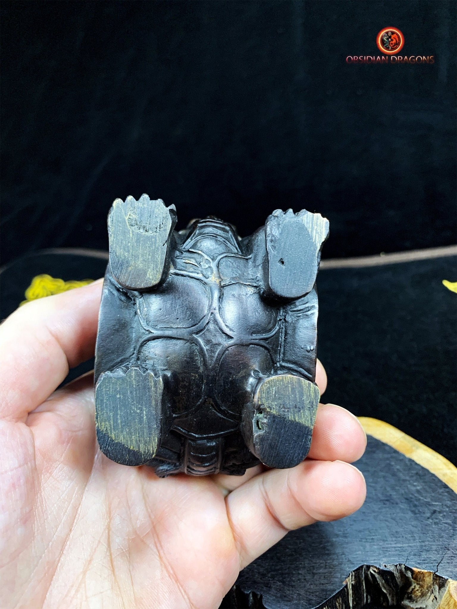 Statuette dragon tortue en Bronze - Protection Feng Shui | obsidian dragons