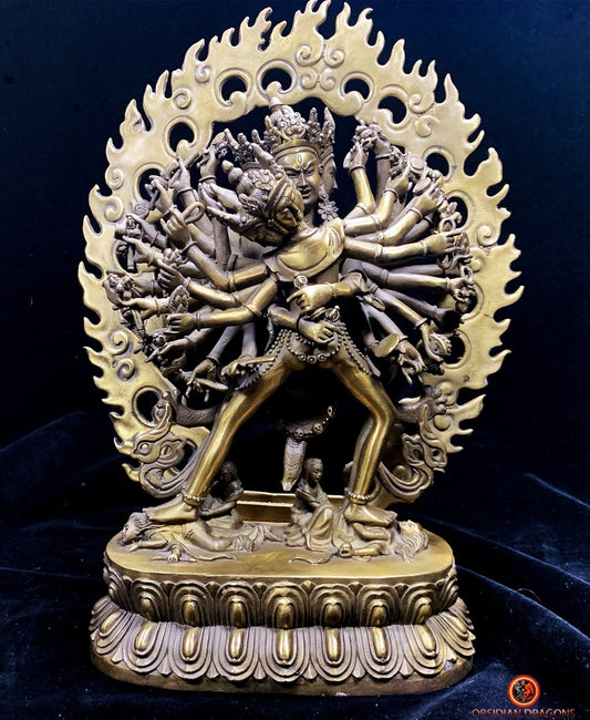 Statuette tibétaine de Kalachakra - Yab Yum en bronze | obsidian dragons