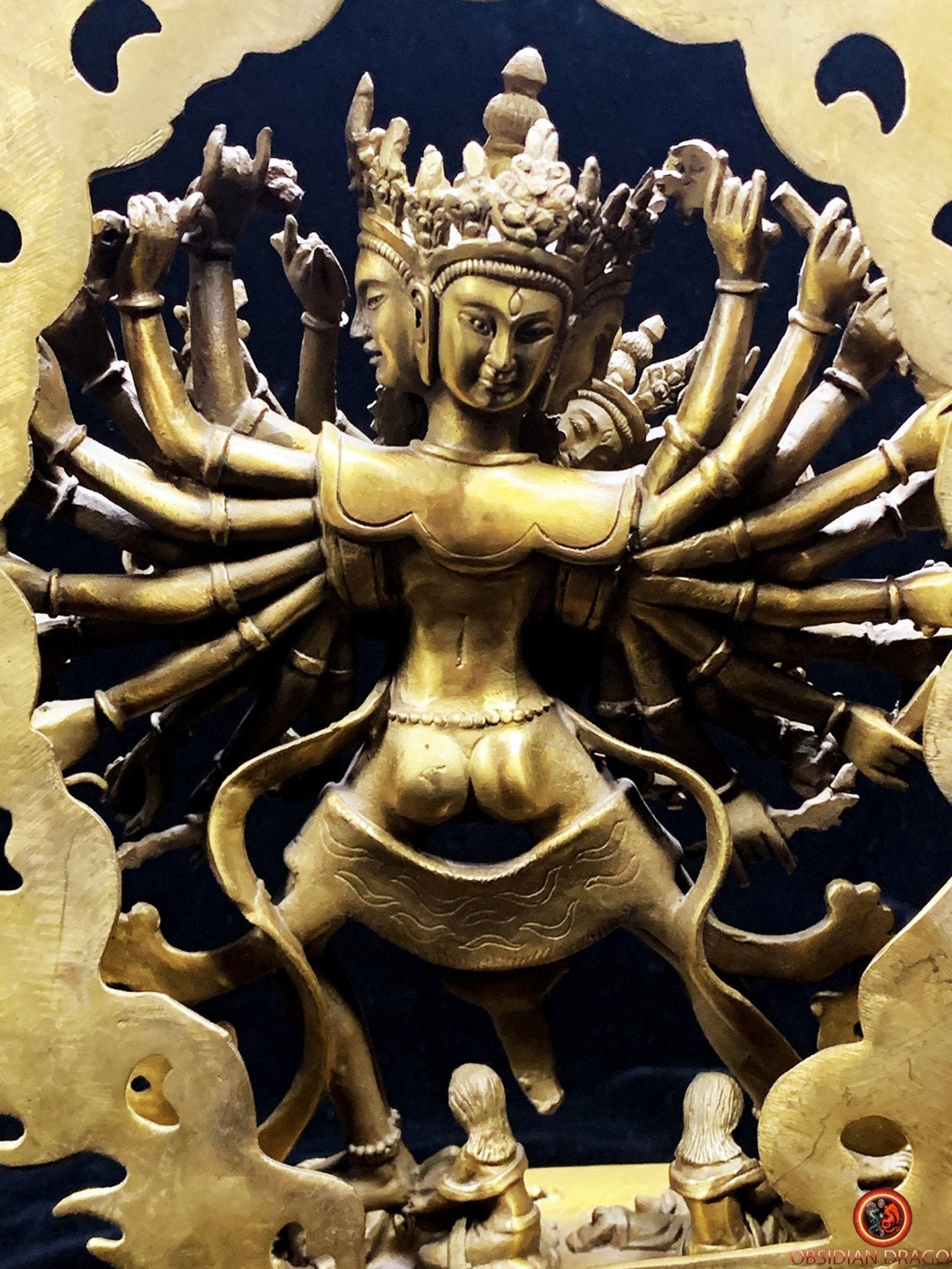 Statuette tibétaine de Kalachakra - Yab Yum en bronze | obsidian dragons