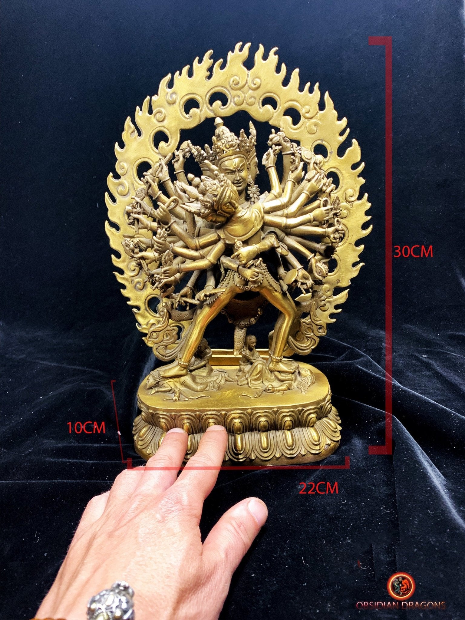 Statuette tibétaine de Kalachakra - Yab Yum en bronze | obsidian dragons