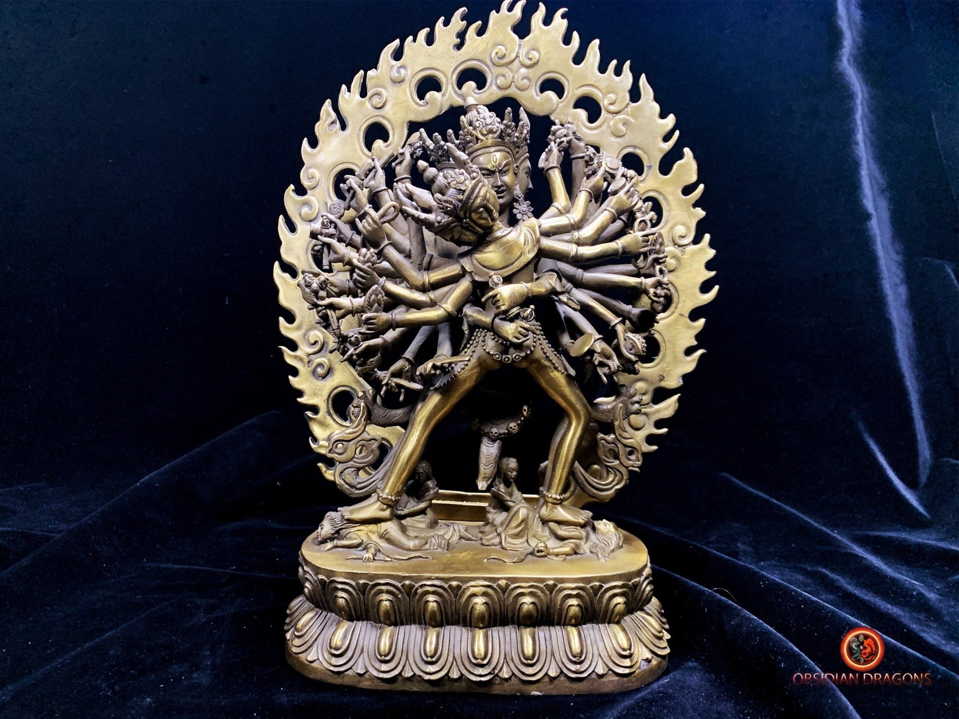 Statuette tibétaine de Kalachakra - Yab Yum en bronze | obsidian dragons