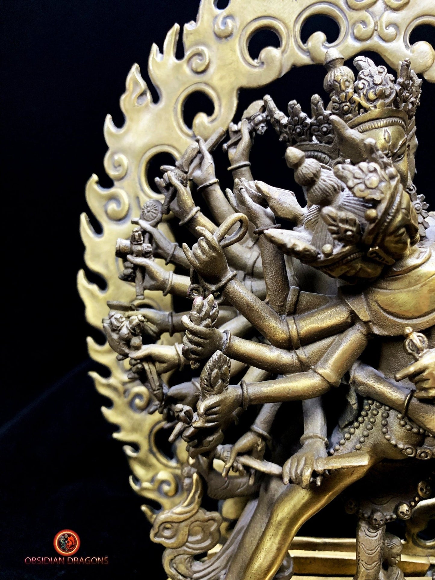 Statuette tibétaine de Kalachakra - Yab Yum en bronze | obsidian dragons