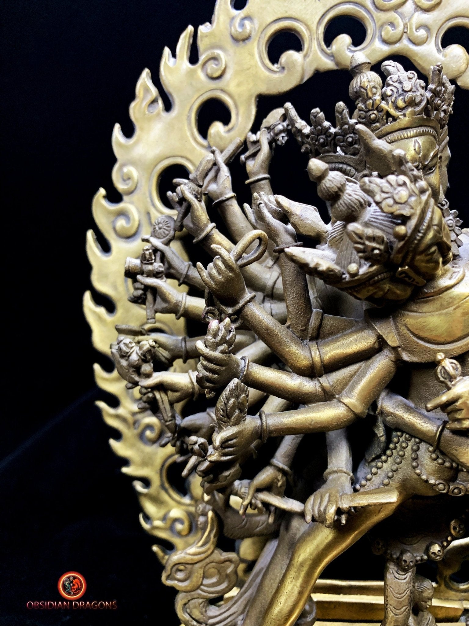 Statuette tibétaine de Kalachakra - Yab Yum en bronze | obsidian dragons