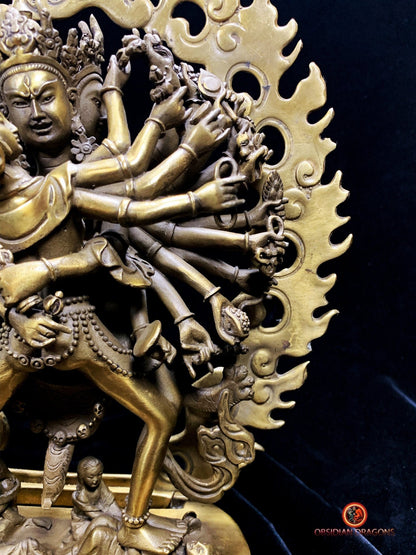 Statuette tibétaine de Kalachakra - Yab Yum en bronze | obsidian dragons