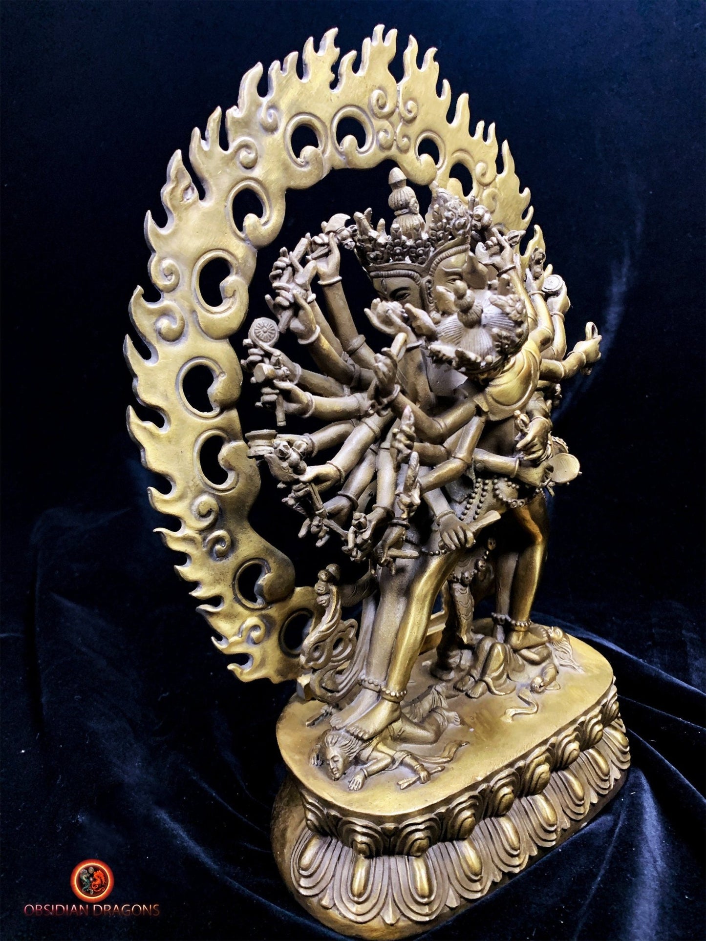 Statuette tibétaine de Kalachakra - Yab Yum en bronze | obsidian dragons