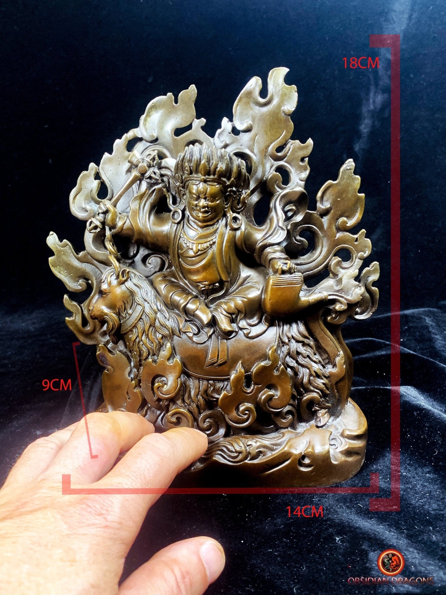 Statuette de Mahakala en Bronze - Mahakala à la Chèvre | obsidian dragons