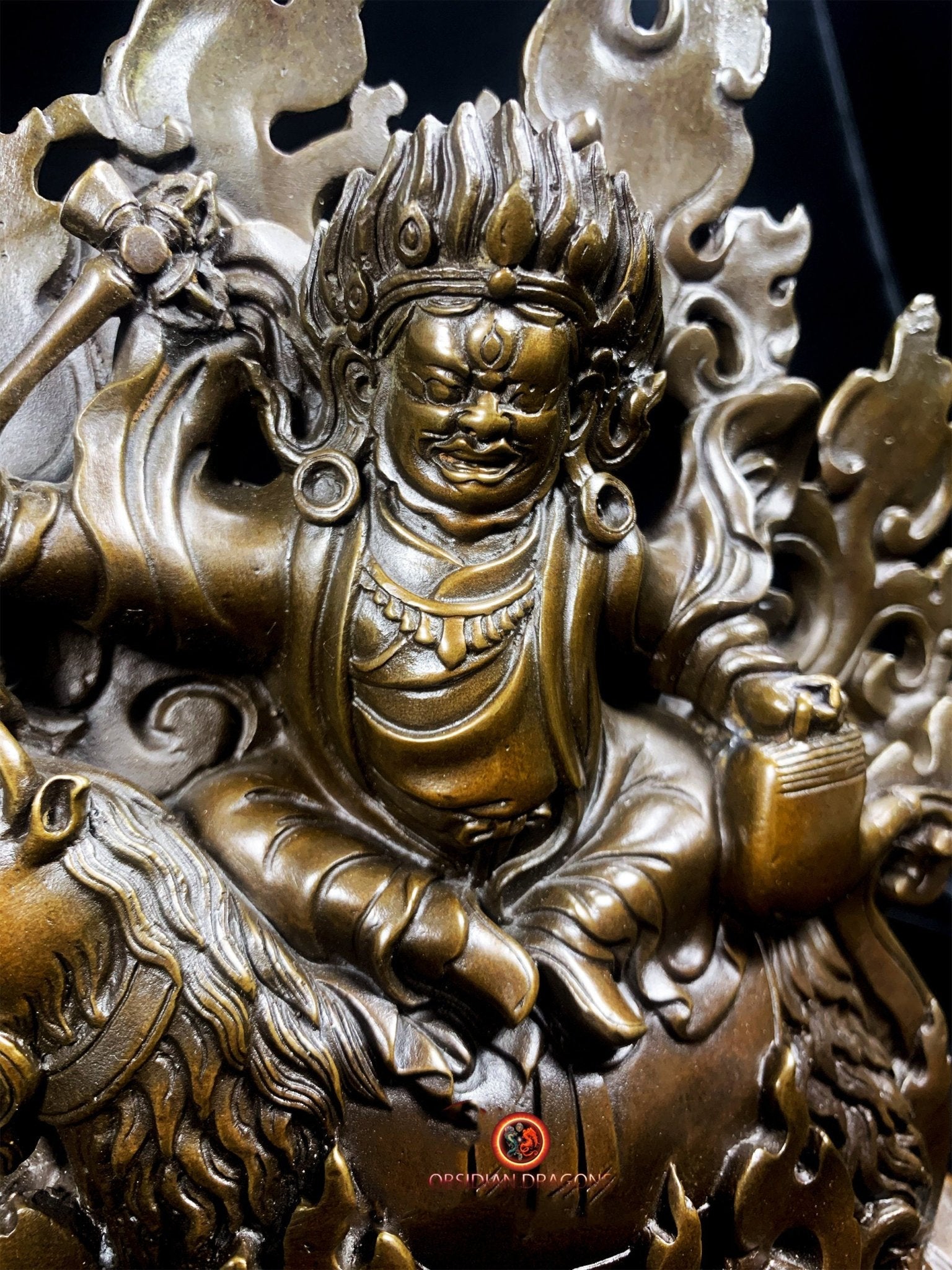 Statuette de Mahakala en Bronze - Mahakala à la Chèvre | obsidian dragons