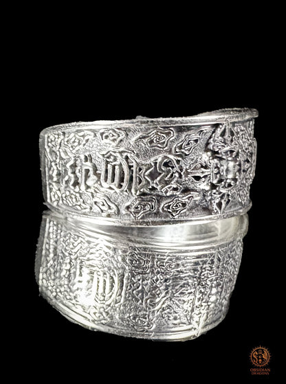 Bague bouddhiste tibétaine argent 925 – Dorje & compassion - obsidian dragons