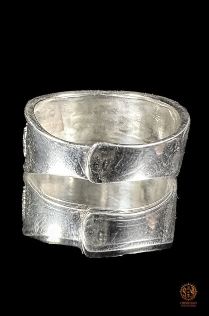 Bague bouddhiste tibétaine argent 925 – Dorje & compassion - obsidian dragons