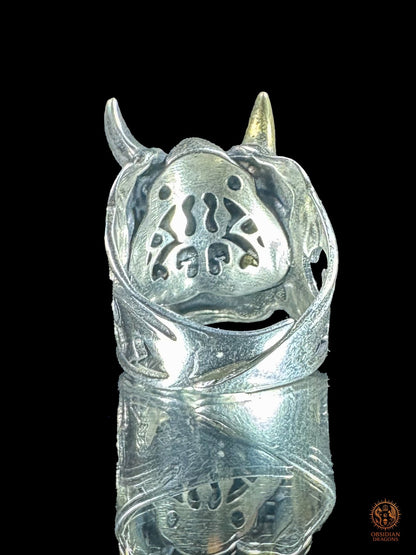 Bague démon japonais Hannya en argent 925 - obsidian dragons
