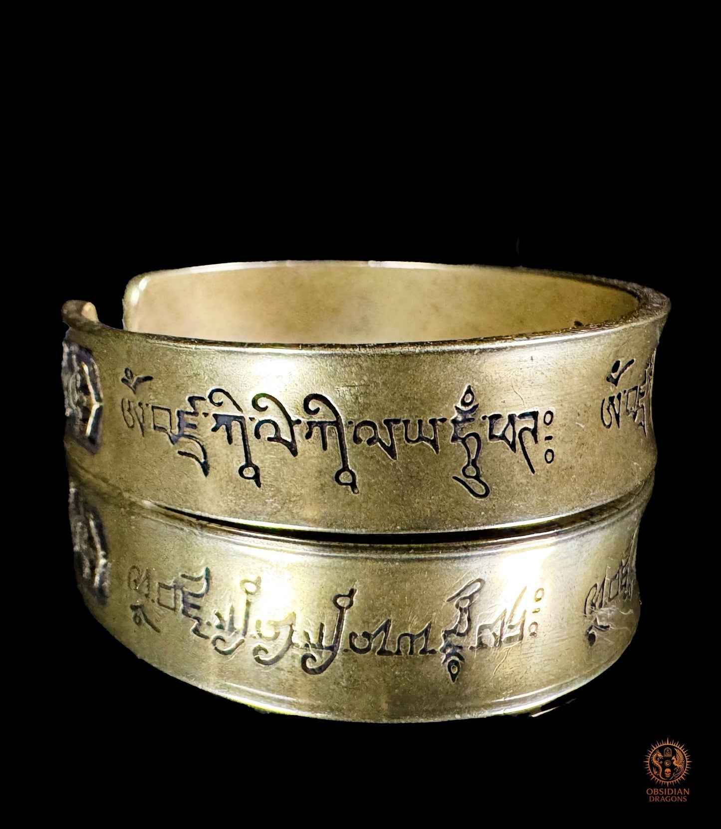 Bracelet bouddhiste en cuivre – Protection de Guru Rinpoche - obsidian dragons