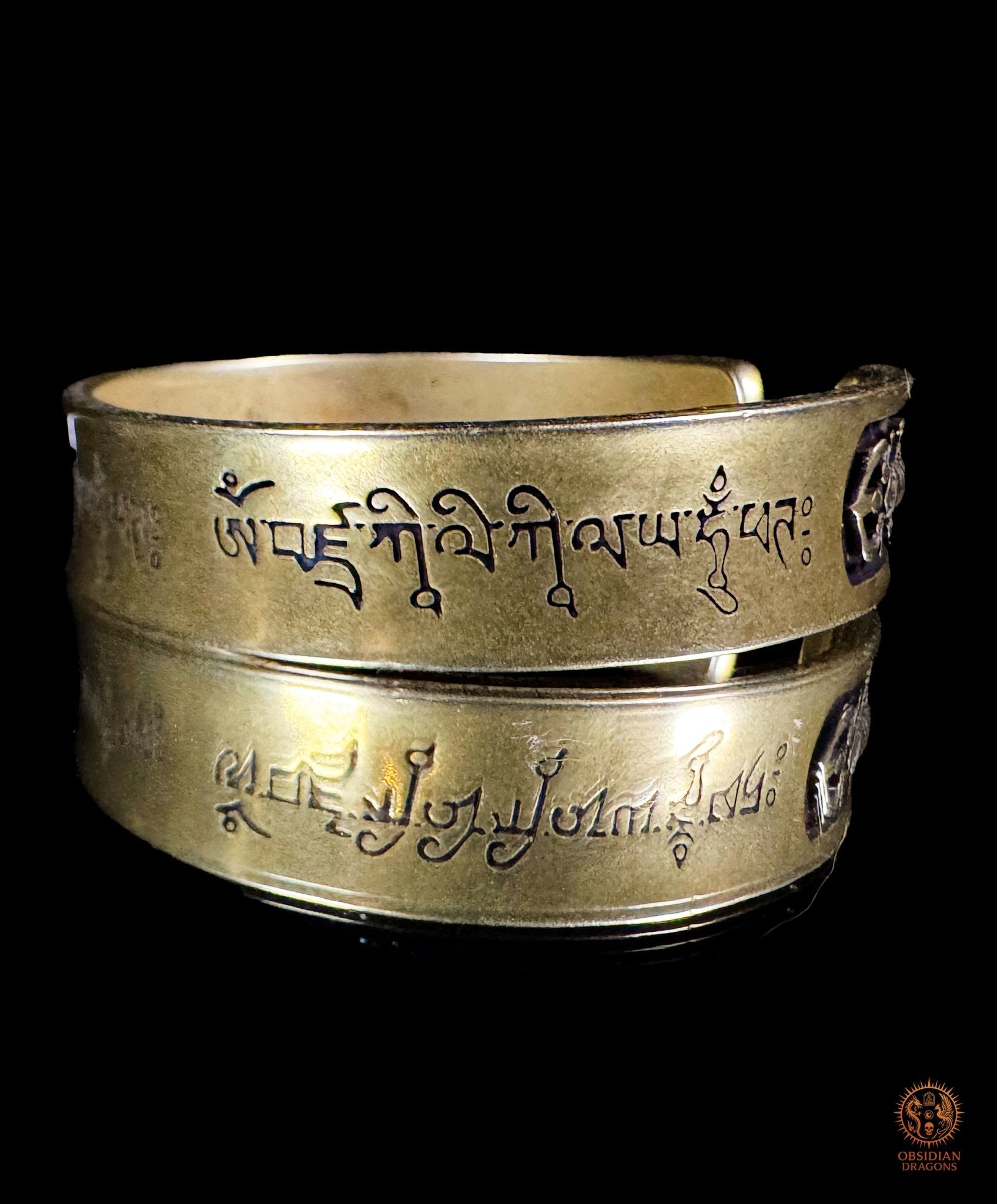 Bracelet bouddhiste en cuivre – Protection de Guru Rinpoche - obsidian dragons
