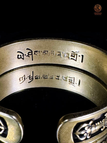 Bracelet bouddhiste en cuivre – Protection de Guru Rinpoche - obsidian dragons