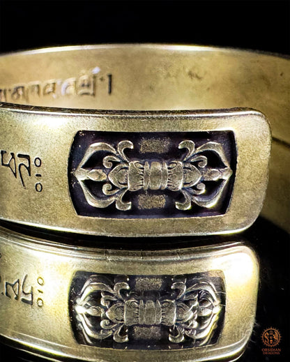 Bracelet bouddhiste en cuivre – Protection de Guru Rinpoche - obsidian dragons