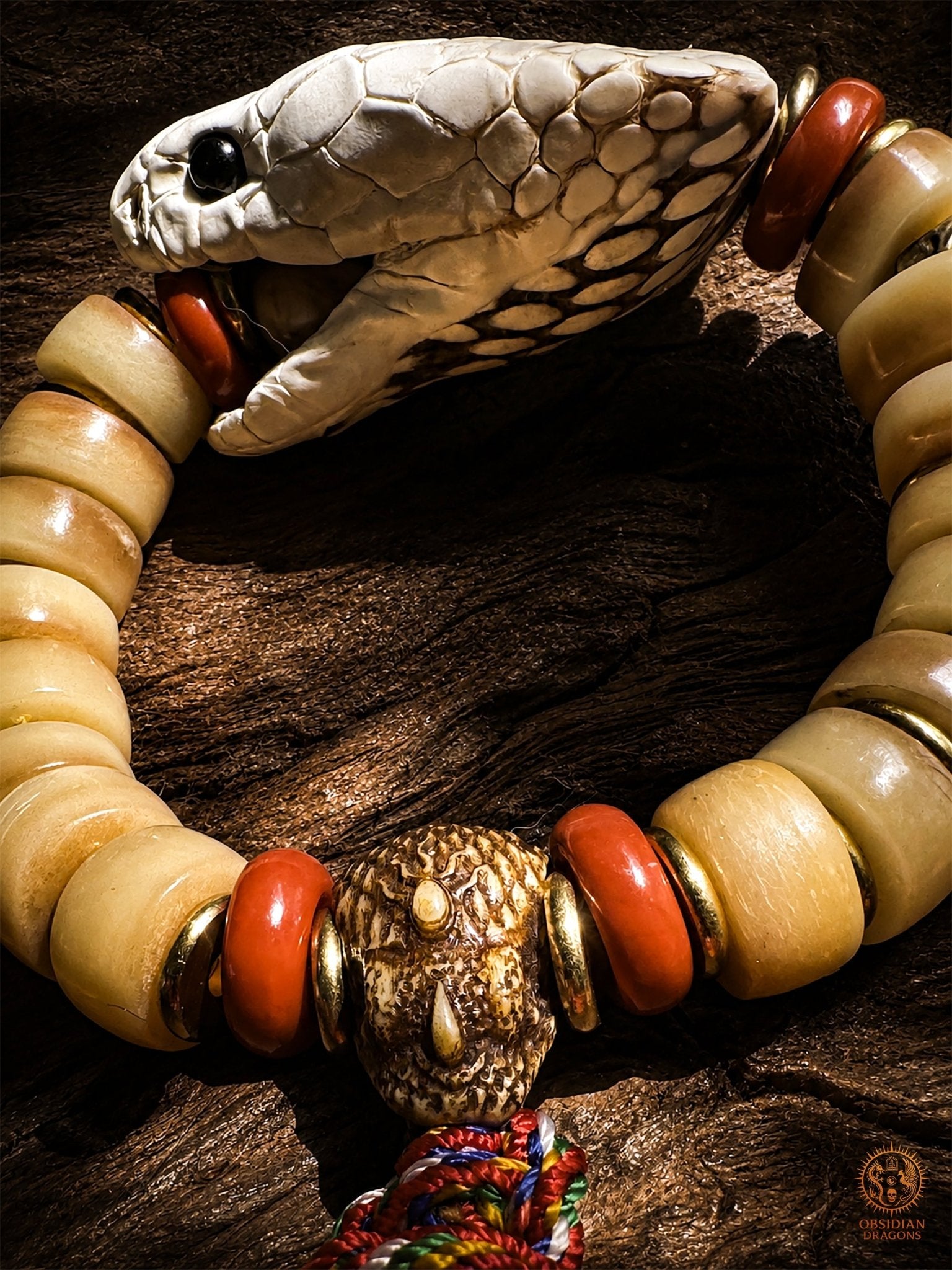Bracelet chaman serpent - transmutation du poison en sagesse - obsidian dragons