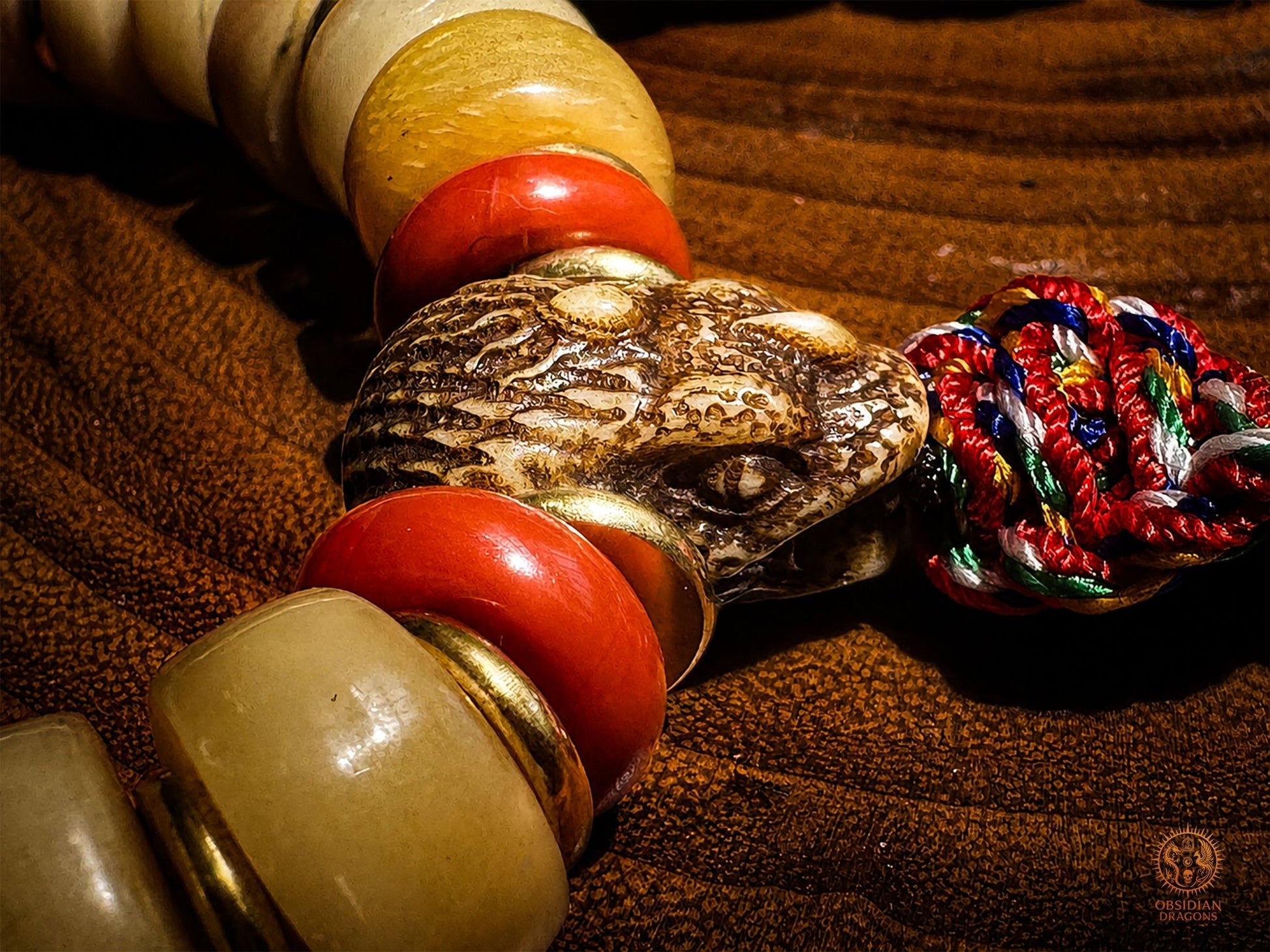 Bracelet chaman serpent - transmutation du poison en sagesse - obsidian dragons