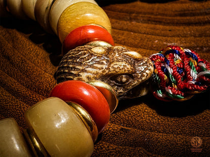 Bracelet chaman serpent - transmutation du poison en sagesse - obsidian dragons