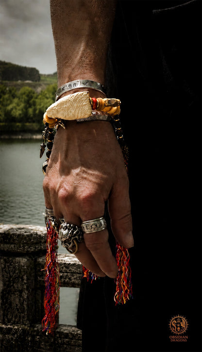 Bracelet chaman serpent - transmutation du poison en sagesse - obsidian dragons