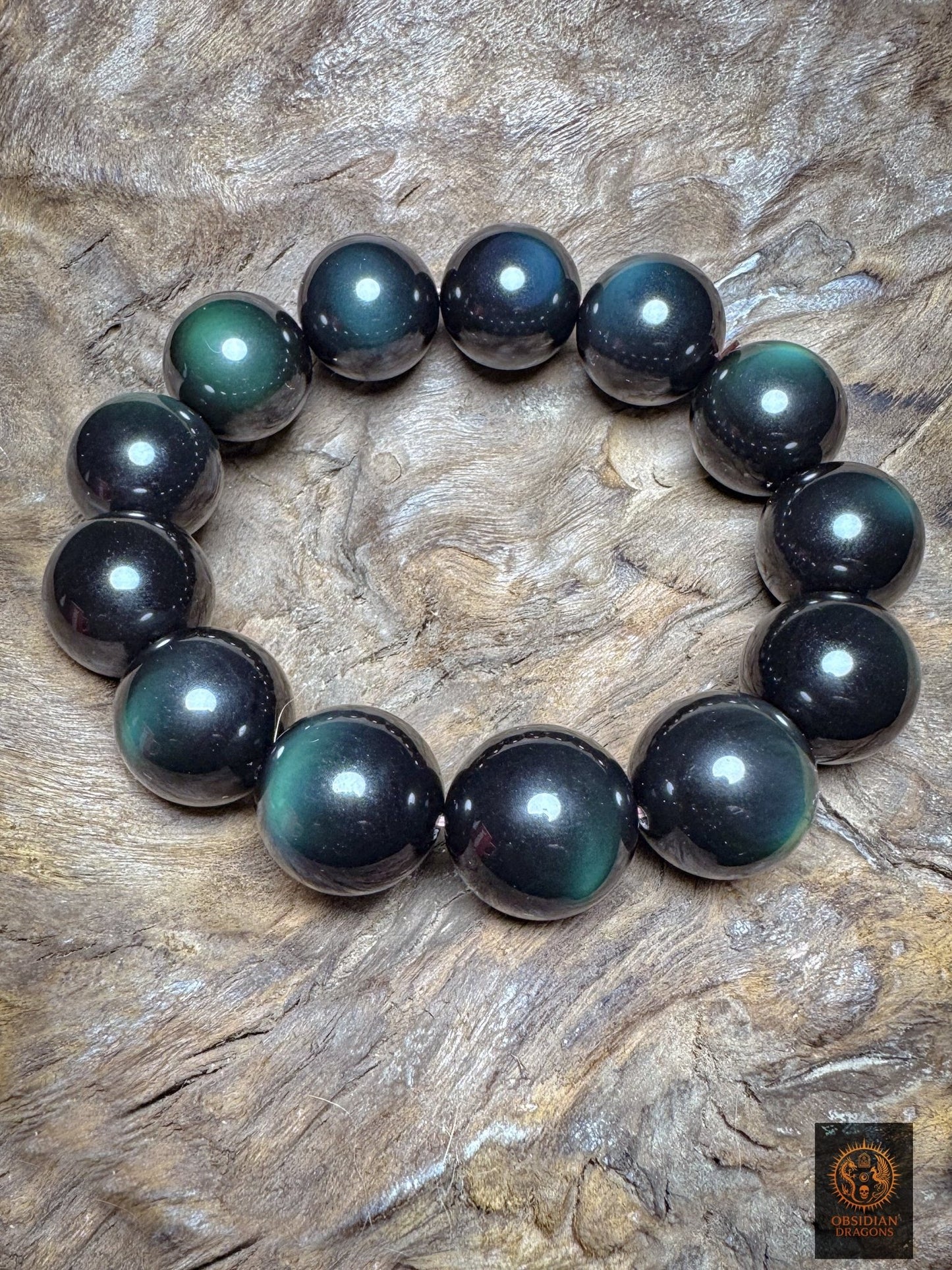 bracelet en obsidienne œil céleste naturelle exceptionnel